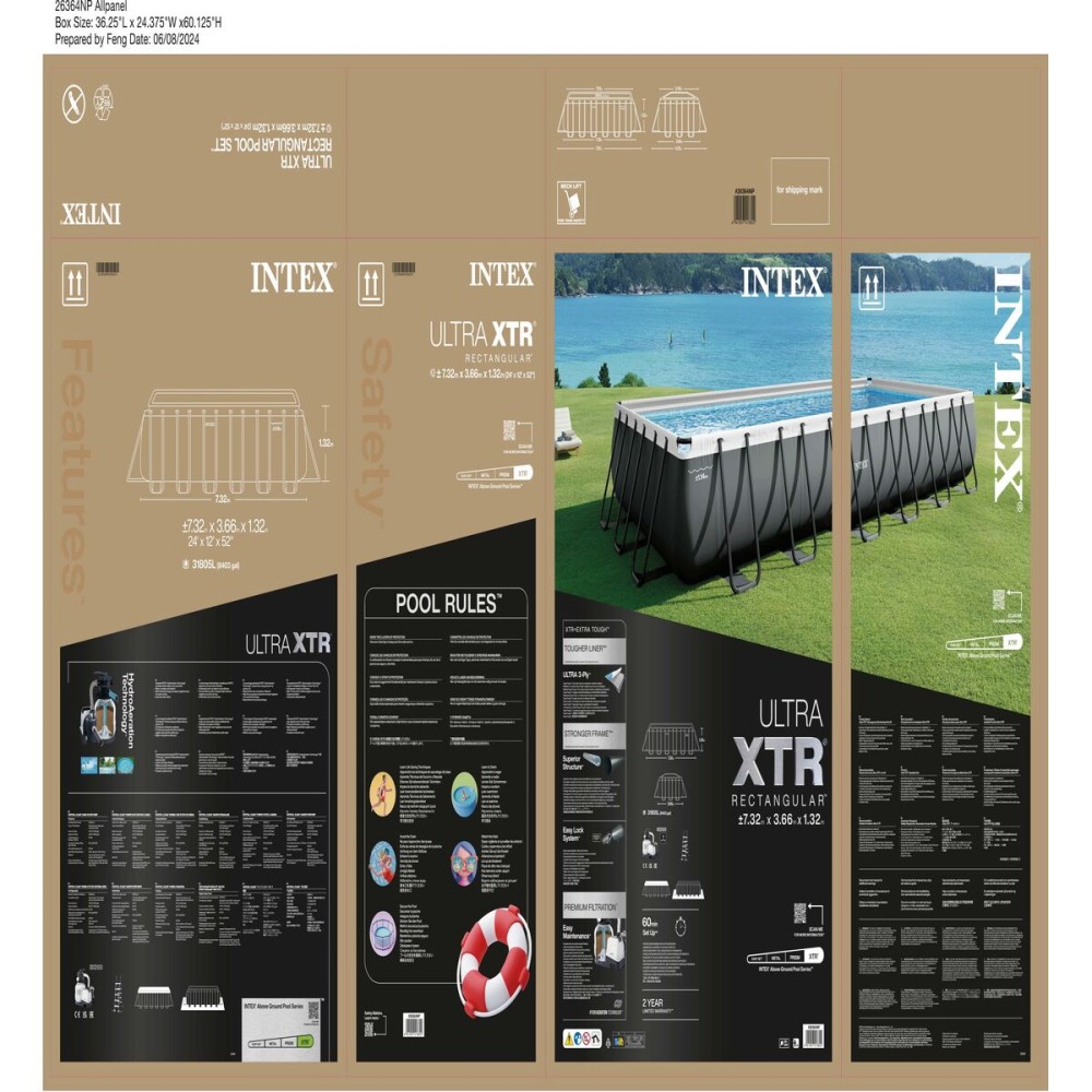 Πισίνα Αποσπώμενο Intex 732 x 132 x 366 cm