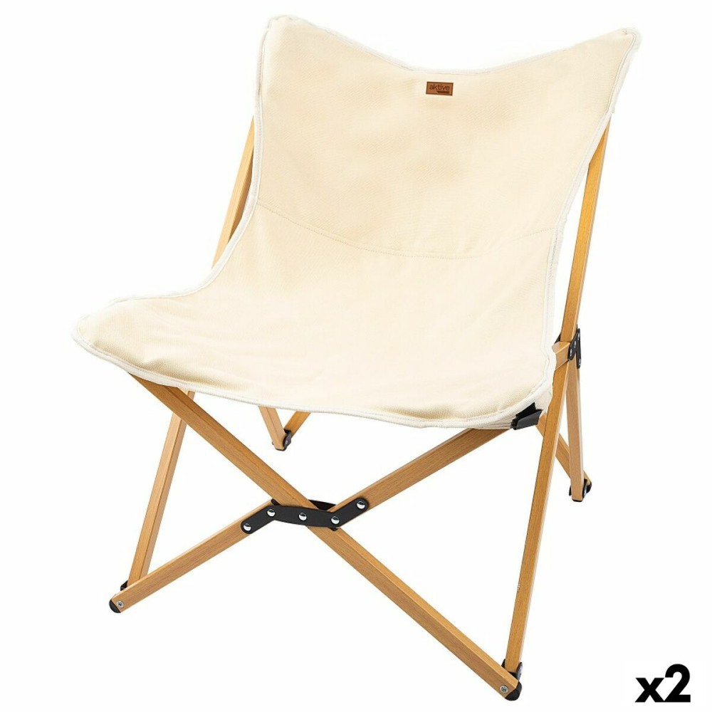 Πτυσσόμενη καρέκλα για κάμπινγκ Aktive Γη 58 x 73 x 61 cm (x2)