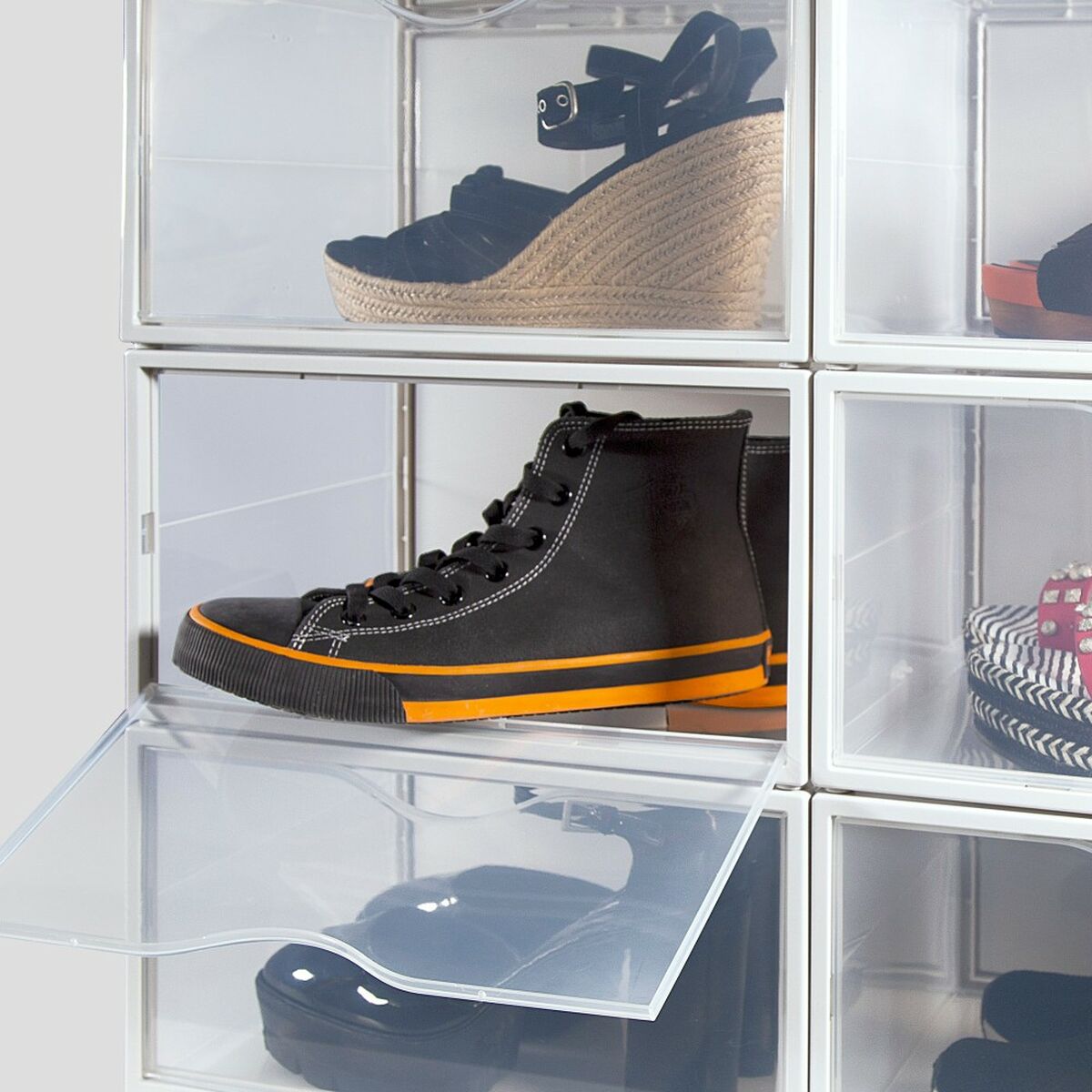 Stackable shoe box Max Home Λευκό x6 πολυπροπυλένιο ABS 35 x 18,5 x 27 cm