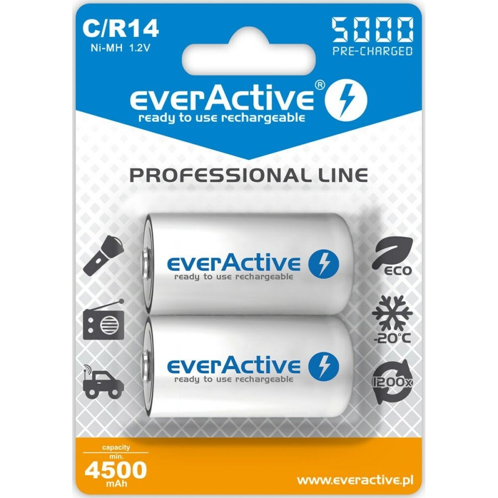 Επαναφορτιζόμενες Μπαταρίες EverActive EVHRL14-5000 1,2 V