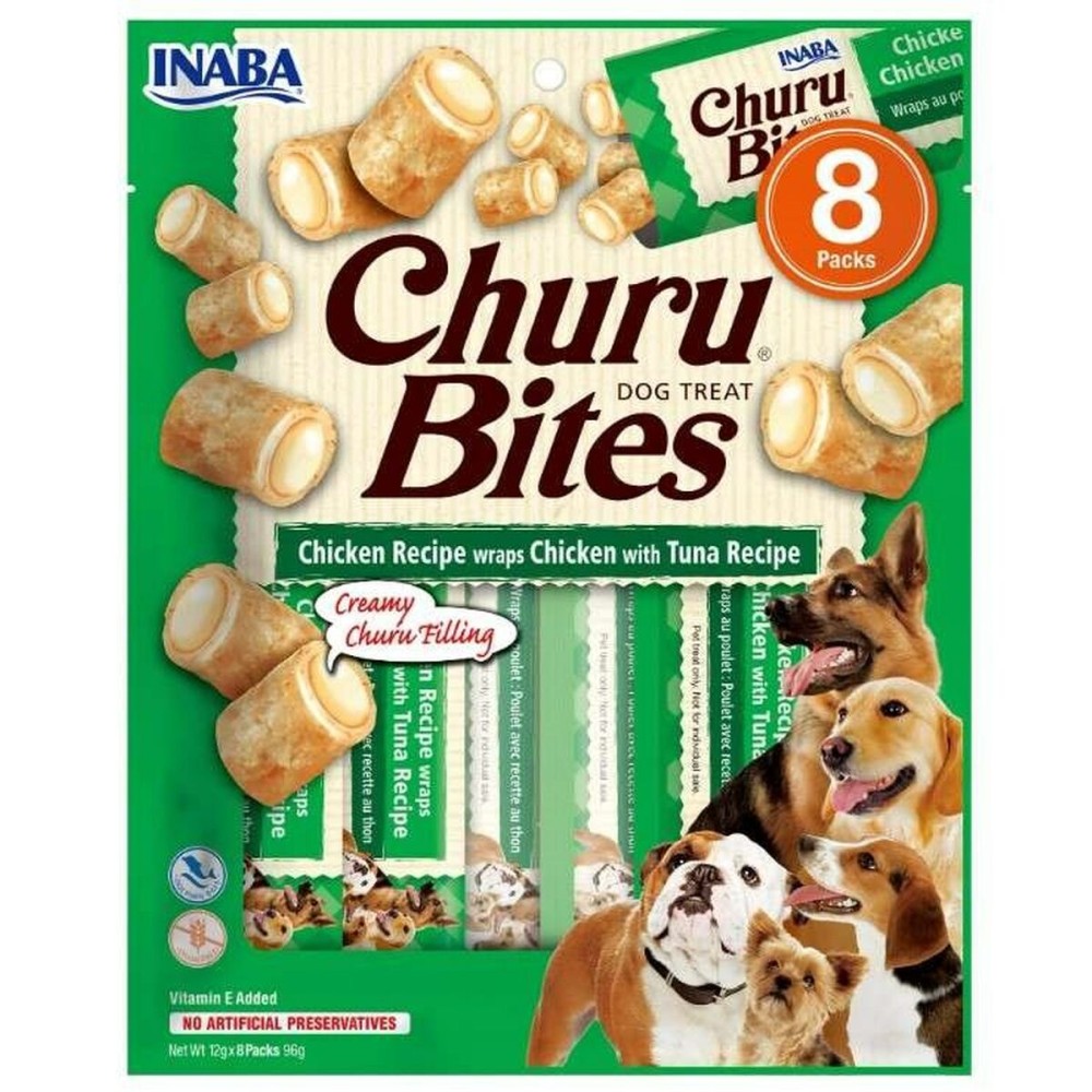 Σνακ για τον Σκύλο Inaba Churu Bites Κοτόπουλο Τόνος 8 x 12 g