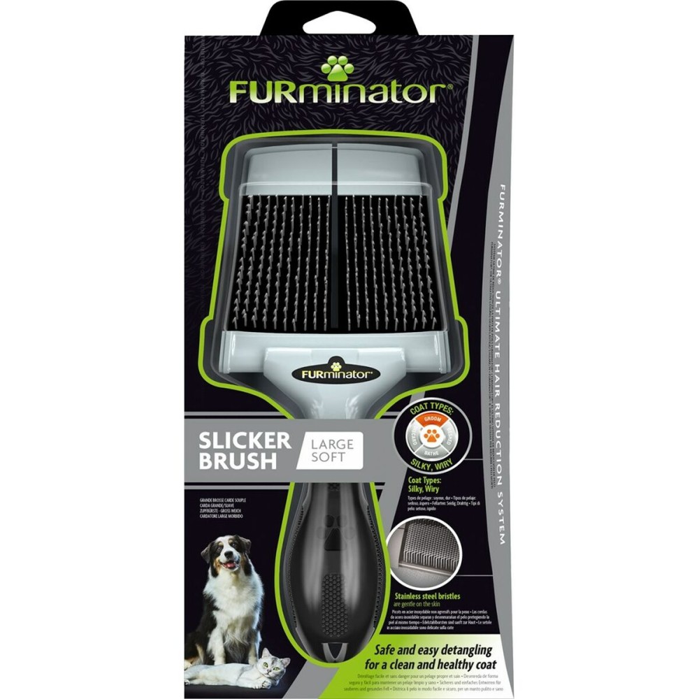 Βουρτσα για Σκυλουσ Furminator Soft Μεγάλο Μαύρο Πολύχρωμο