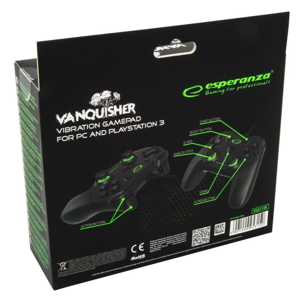 Τηλεχειριστήριο για Gaming Esperanza Vanquisher GX550 USB 2.0 Μαύρο PC PlayStation 3