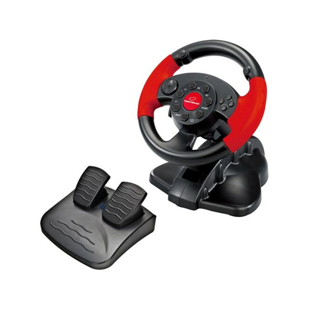 Τιμόνι Racing Esperanza EG103 Πεντάλ Μαύρο Κόκκινο PC PlayStation 3 PlayStation 2