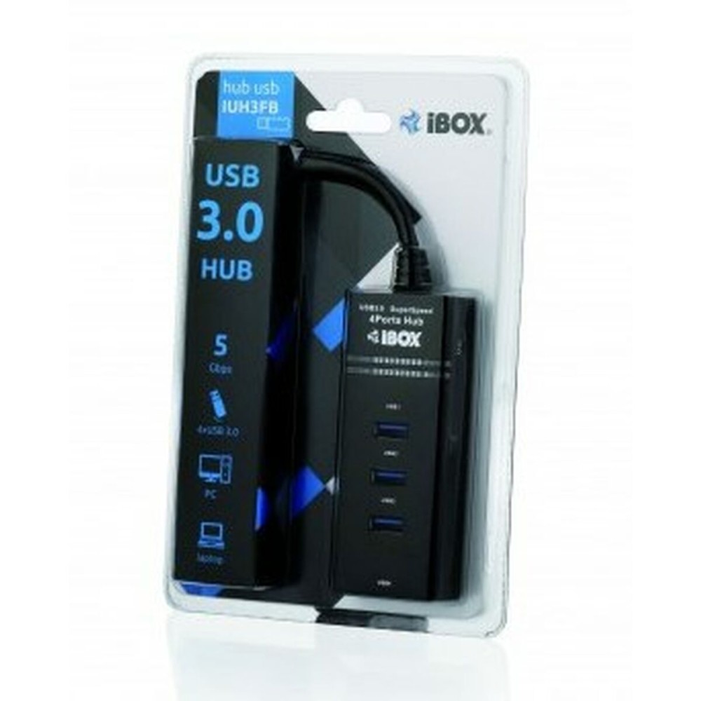 USB Hub Ibox IUH3FB Μαύρο