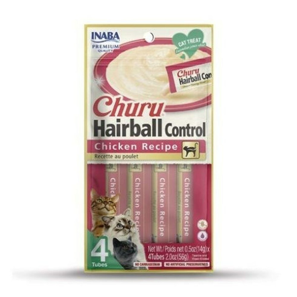 Snack for Cats Inaba Churu Hairball Control Κοτόπουλο 4 x 14 g