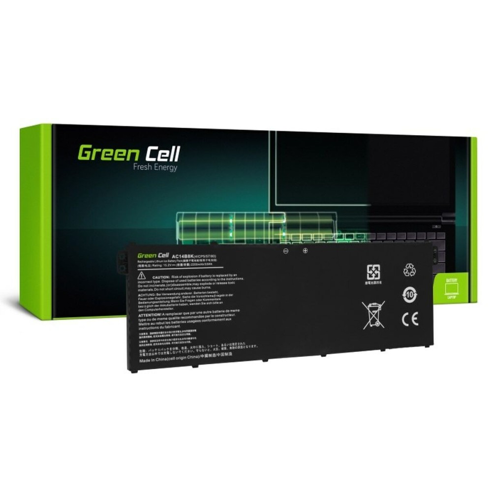 Μπαταρία φορητού υπολογιστή Green Cell AC72 Μαύρο 2100 mAh