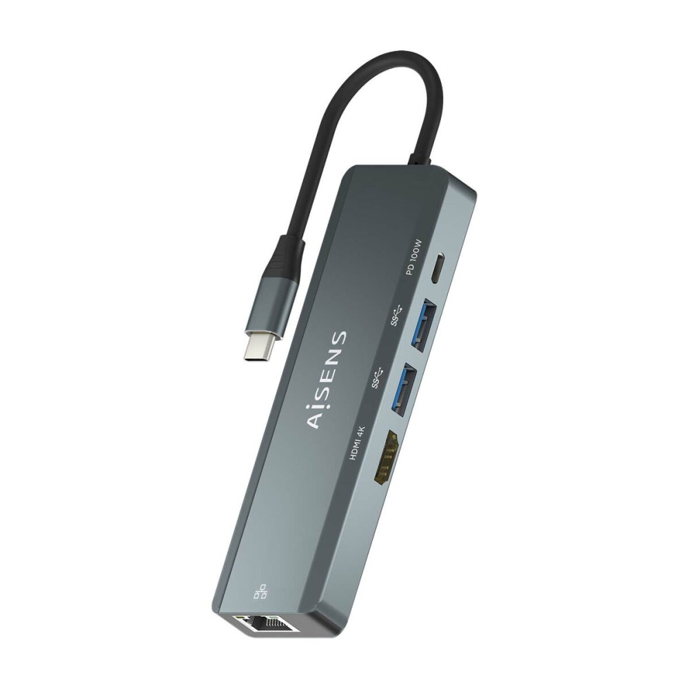 USB Hub Aisens ASUC-5P011-GR Γκρι (1 μονάδα)