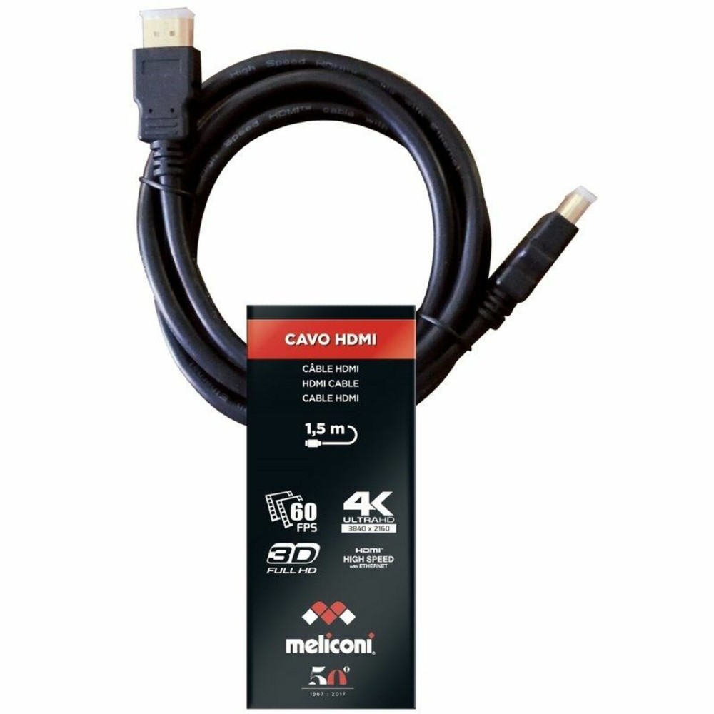 Καλώδιο HDMI Meliconi 497002 1,5 m Μαύρο