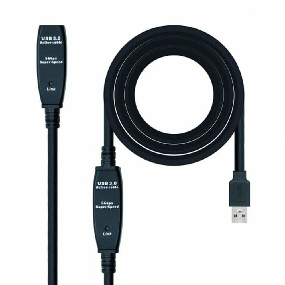 Καλώδιο Επέκτασης USB NANOCABLE 10.01.0312 Μαύρο 10 m