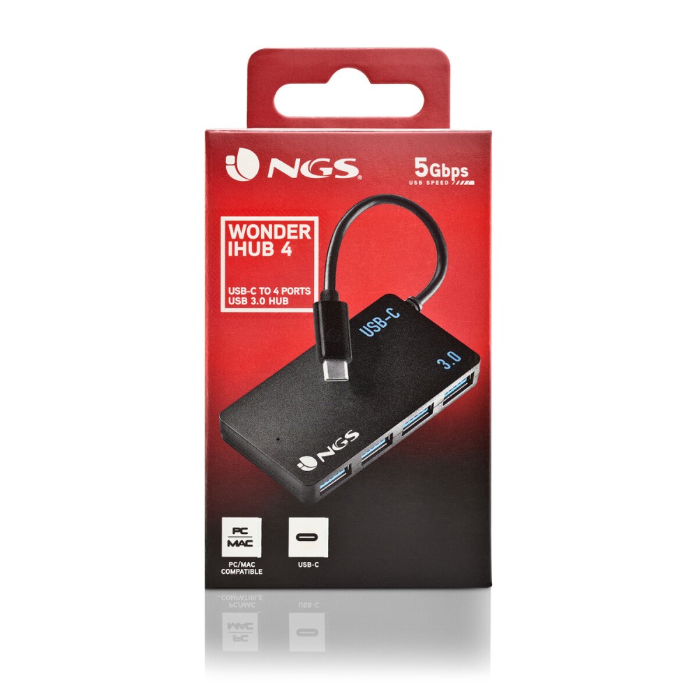 USB Hub NGS NGS-HUB-0100 Μαύρο