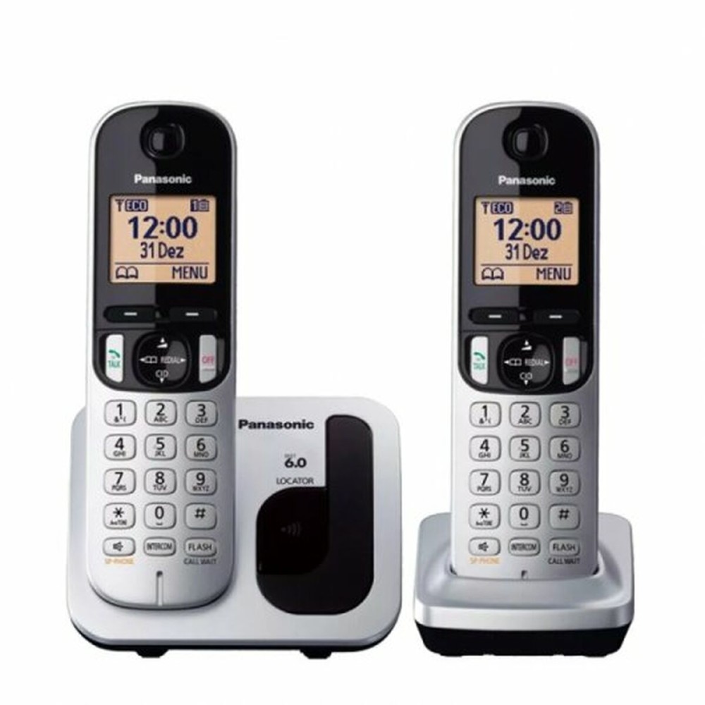 Ασύρματο Τηλέφωνο Panasonic KX-TGC212 (2 pcs) Κεχριμπάρι Ασημί Μεταλλικό