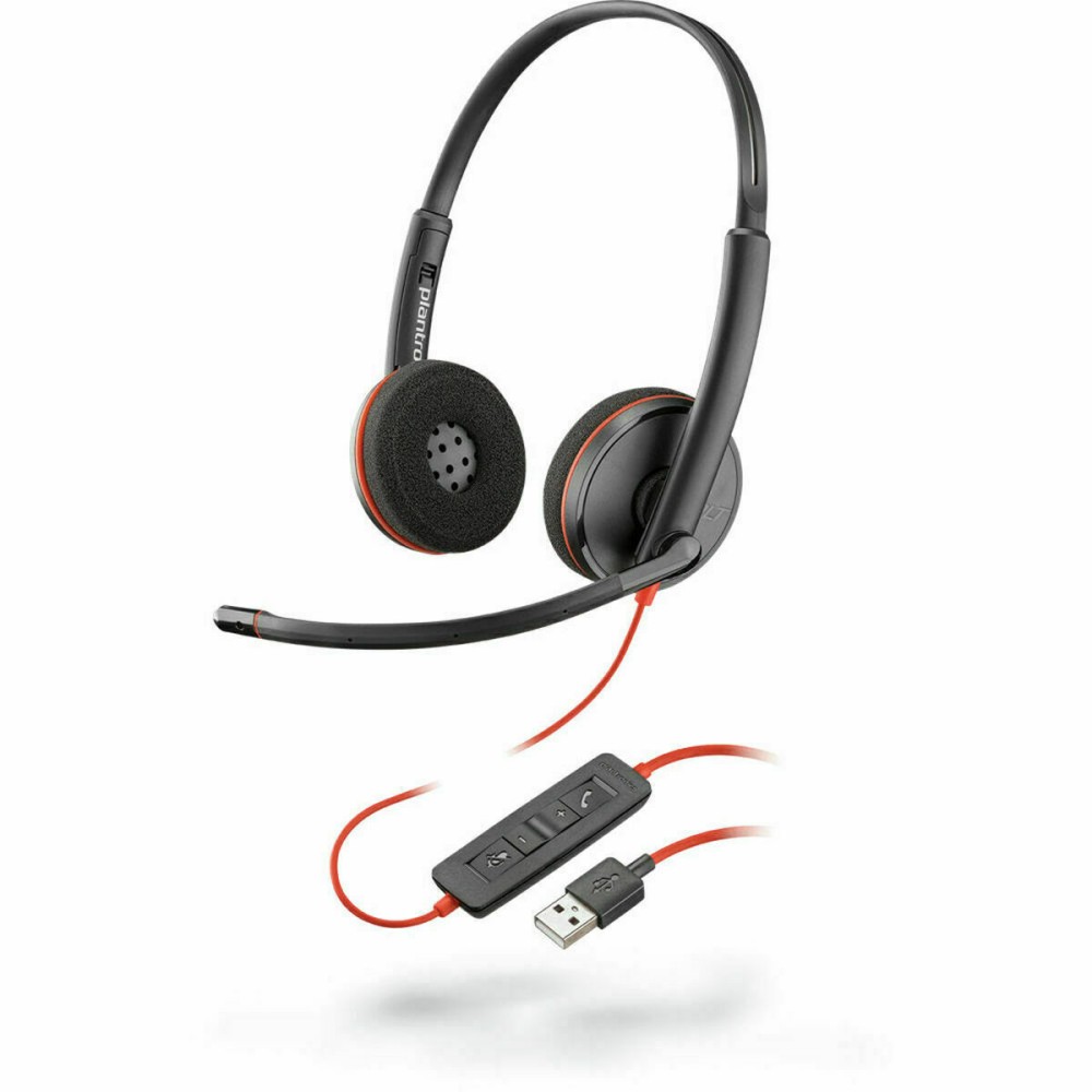 Ακουστικά με Μικρόφωνο Plantronics Blackwire 3220 Μαύρο Κόκκινο
