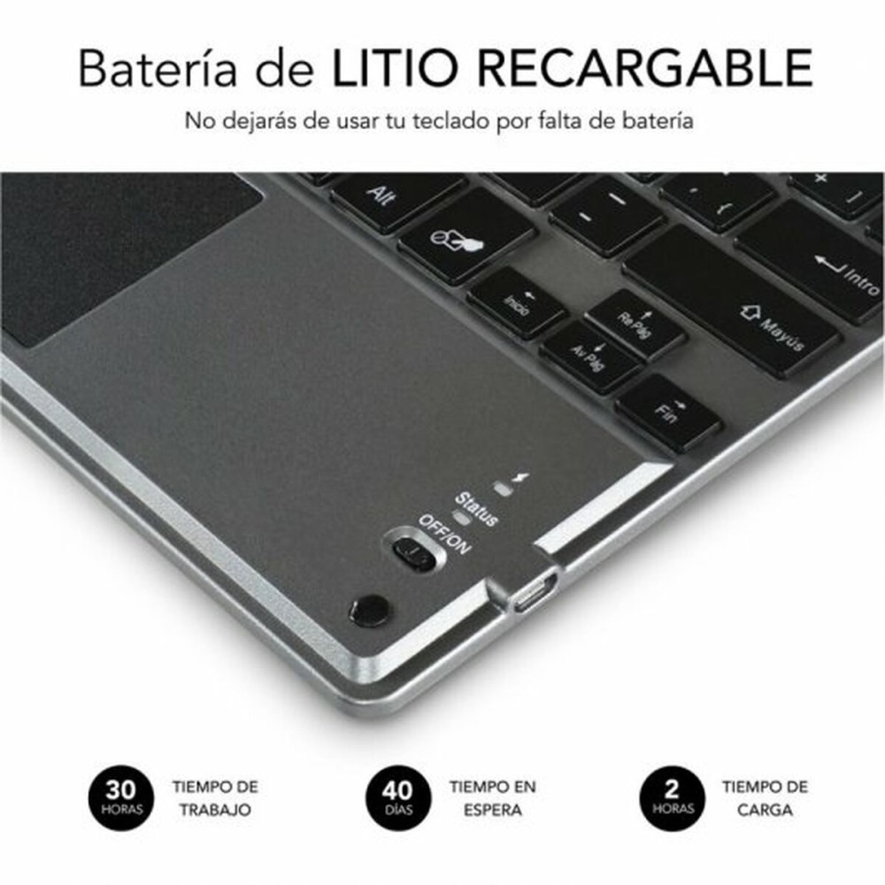 Πληκτρολόγιο Bluetooth με Bάση για Tablet Subblim SUB-KBT-SMBT51 Γκρι Πολύχρωμο Ισπανικό Qwerty QWERTY