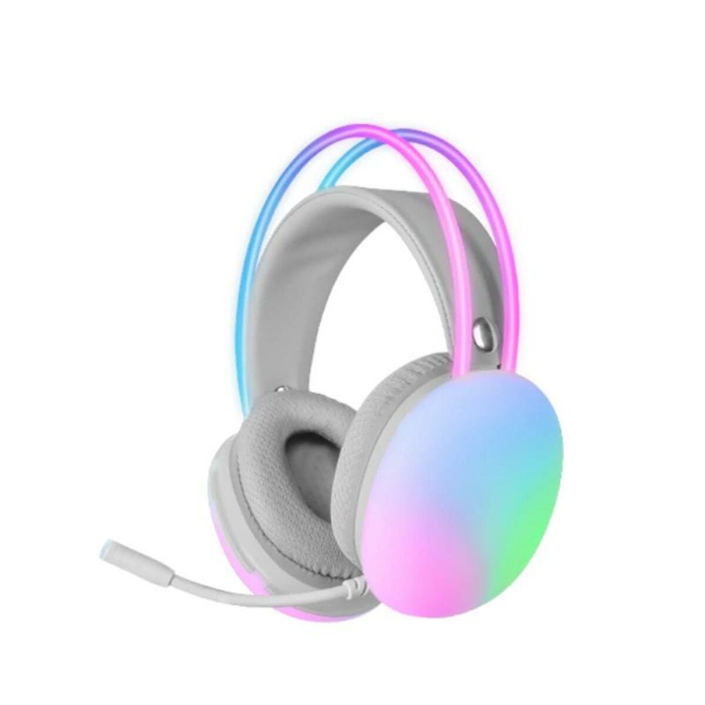 Ακουστικά με Μικρόφωνο Mars Gaming MHGLOW Λευκό RGB
