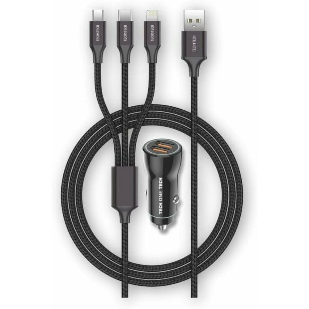 Καθολικός Φορτιστής USB για αυτοκίνητο USB + Καλώδιο Tech One Tech TEC2810 Διπλή USB x 2