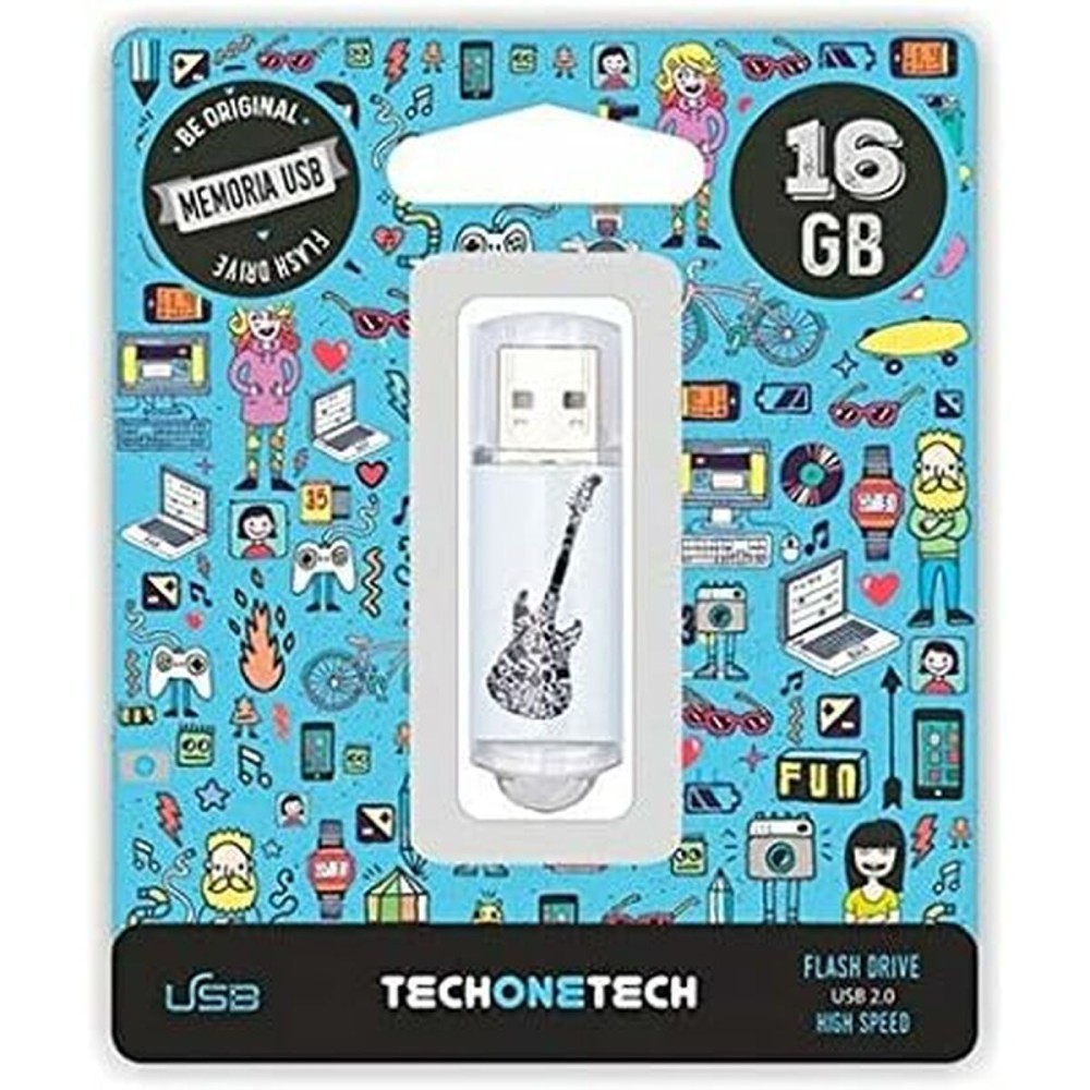 Στικάκι USB Tech One Tech Be Original Crazy Black Guitar 16 GB