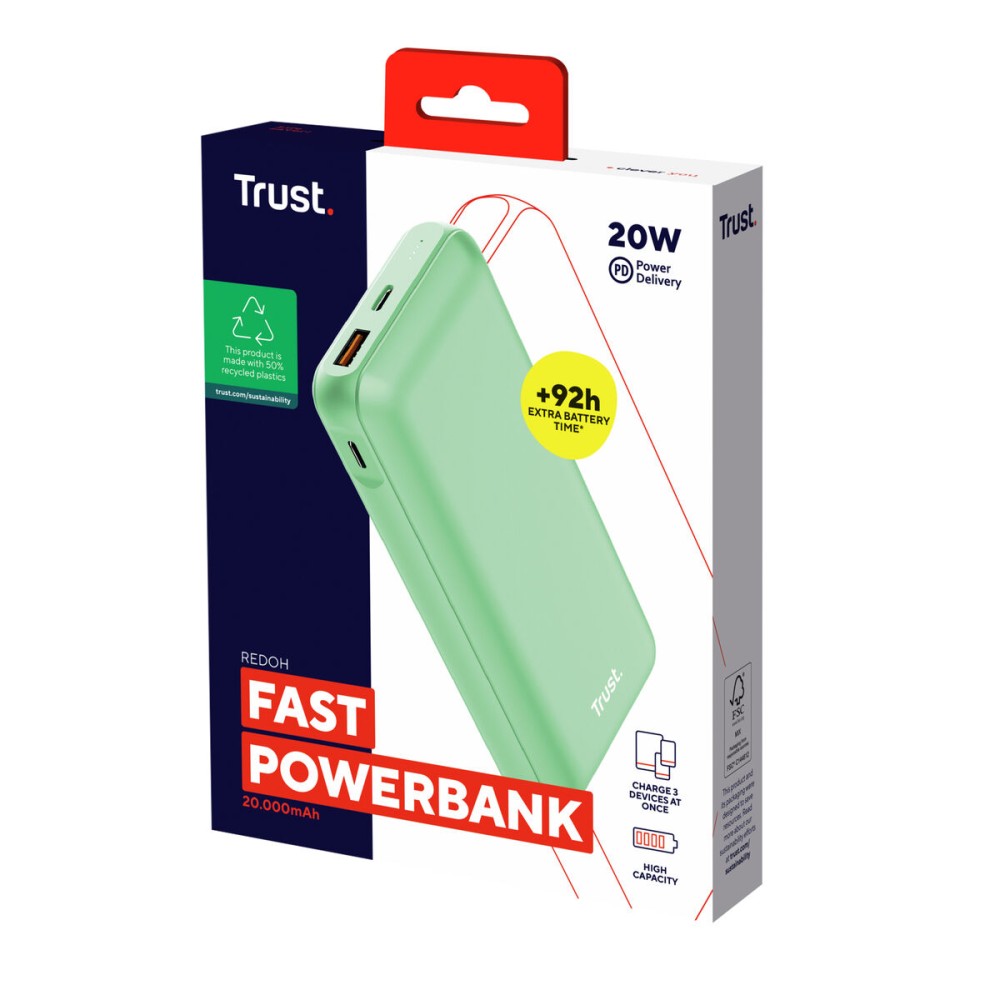 Powerbank Trust 25035 Πράσινο 20000 mAh (1 μονάδα)