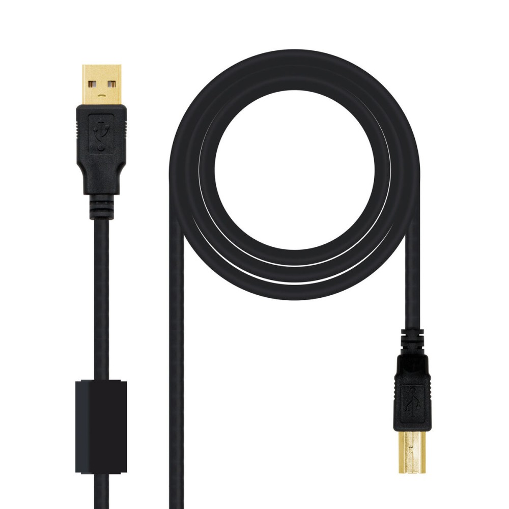 Καλώδιο USB 2.0 A σε USB B NANOCABLE 10.01.1202 Μαύρο 2 m