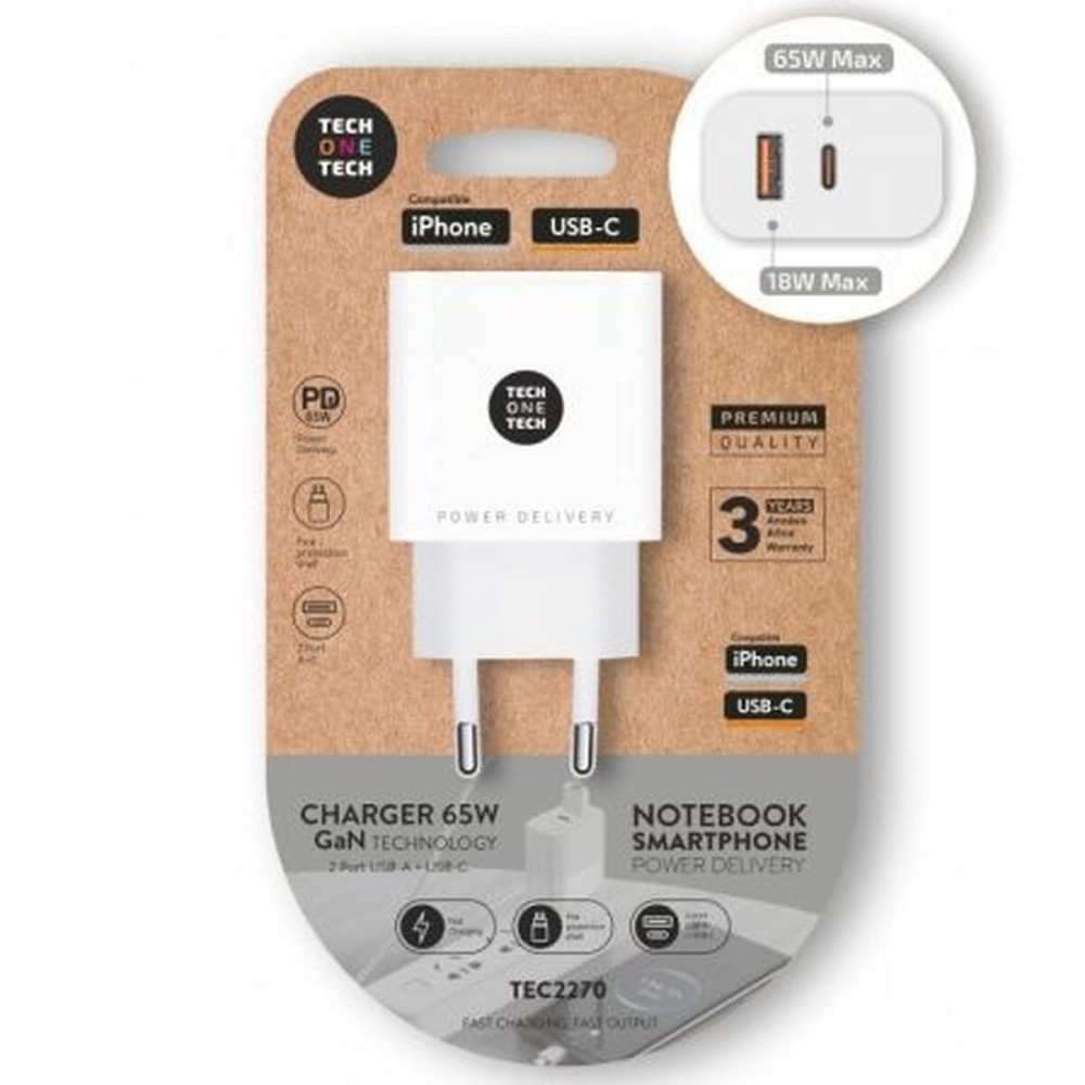 Φορτιστής Τοίχου Tech One Tech TEC2270 65 W
