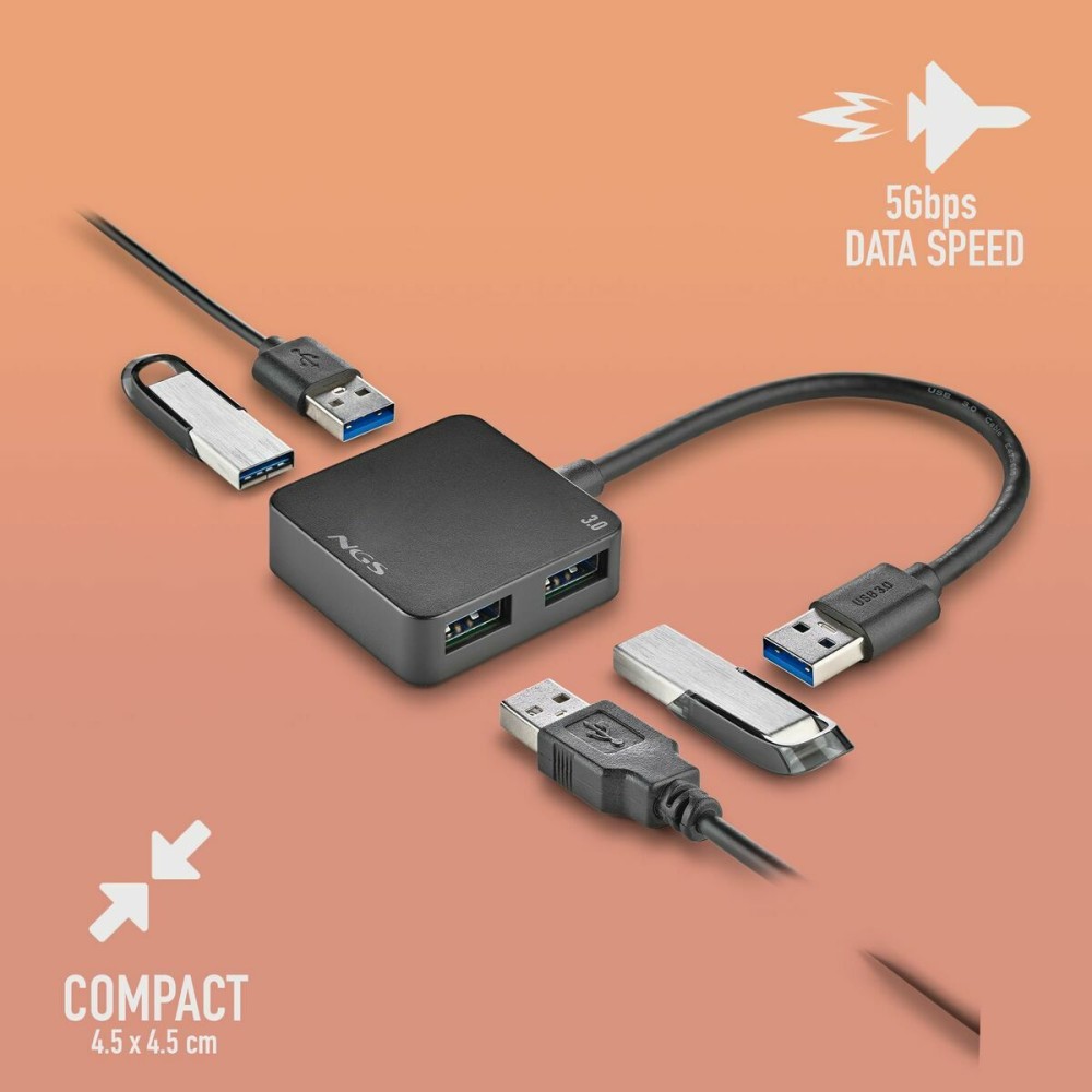 USB Hub NGS IHUB3.0TINY Μαύρο
