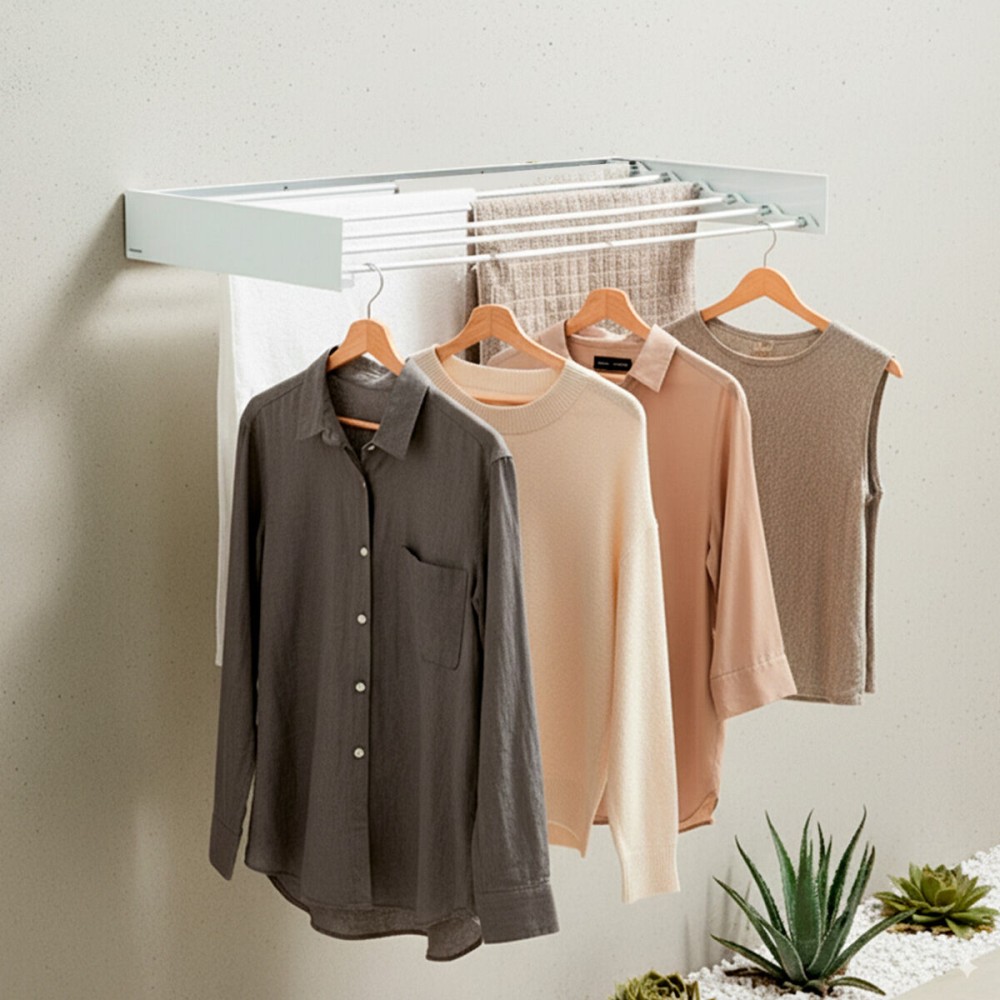 Πτυσσόμενη, επεκτεινόμενη, αναδιπλούμενη κρεμάστρα τοίχου Dryva 100 InnovaGoods