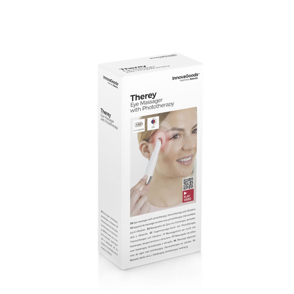 Αντιγηραντική Συσκευή για Μασάζ Ματιών με Φωτοθεραπεία, θερμοθεραπεία και Δονήσεις Therey InnovaGoods Λευκό (Ανακαινισμenα B)