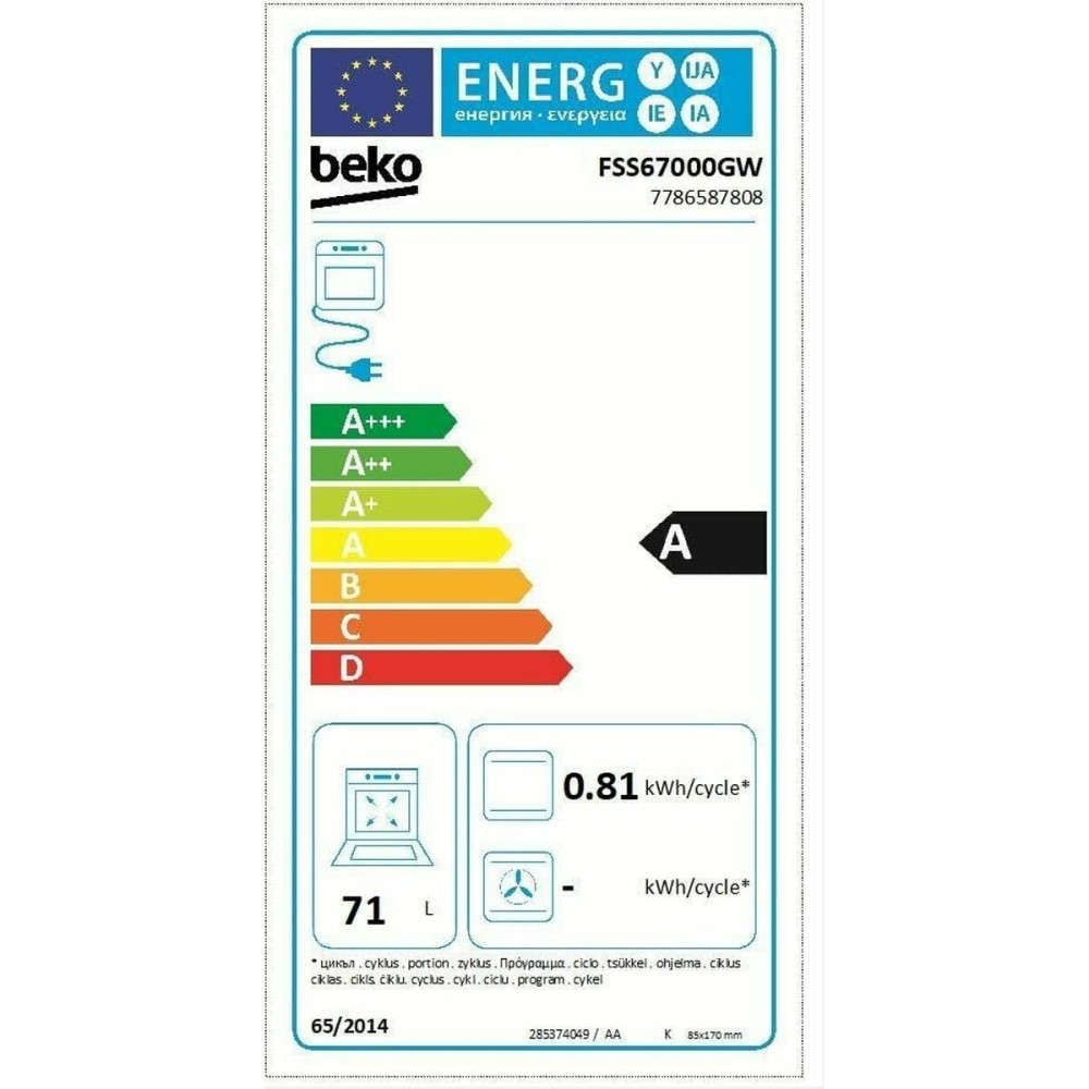 Κεραμικό σετ Φούρνου και Εστίας BEKO Λευκό (Ανακαινισμenα C)