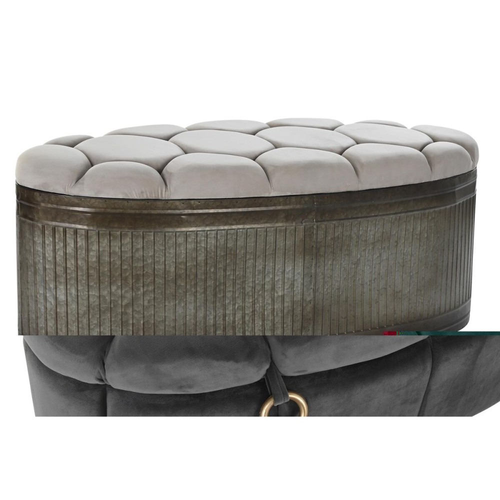 Σκαμπό DKD Home Decor Γκρι Μέταλλο (Ανακαινισμenα A)