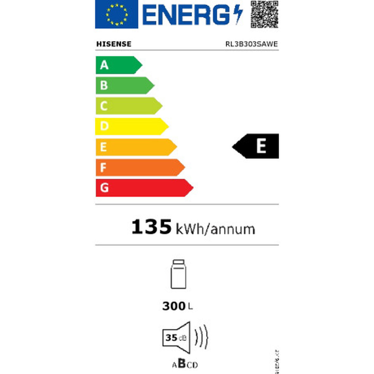 Ψυγείο Hisense RL3B303SAWE Λευκό (Ανακαινισμenα B)