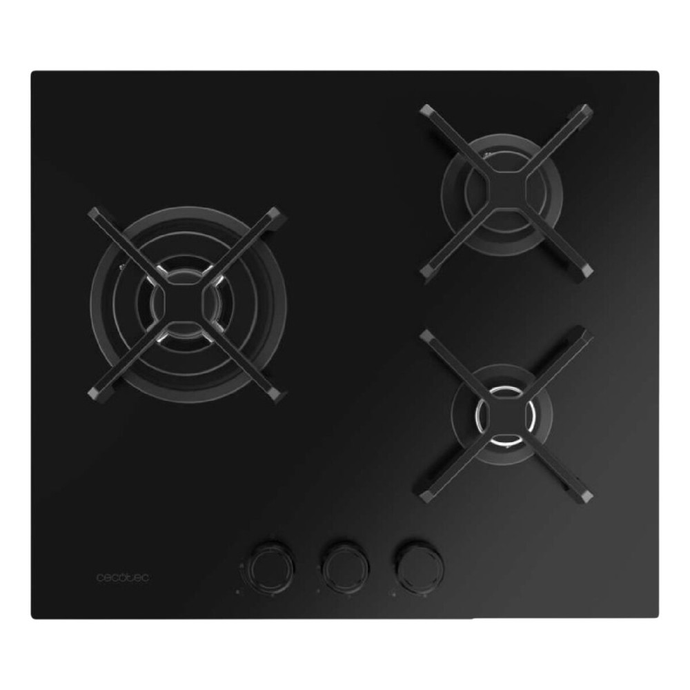 Εστία αερίου Cecotec Bolero Squad G 3400S 3 εστίες 6200W Nano Glass μαύρο χυτοσίδηρο