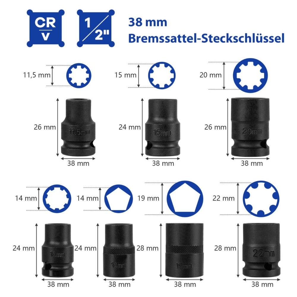 Costway Σετ Καρυδάκια 16 Τεμαχίων με Κασετίνα & 1/2” Καστάνια Πορτοκαλί AU10032OR
