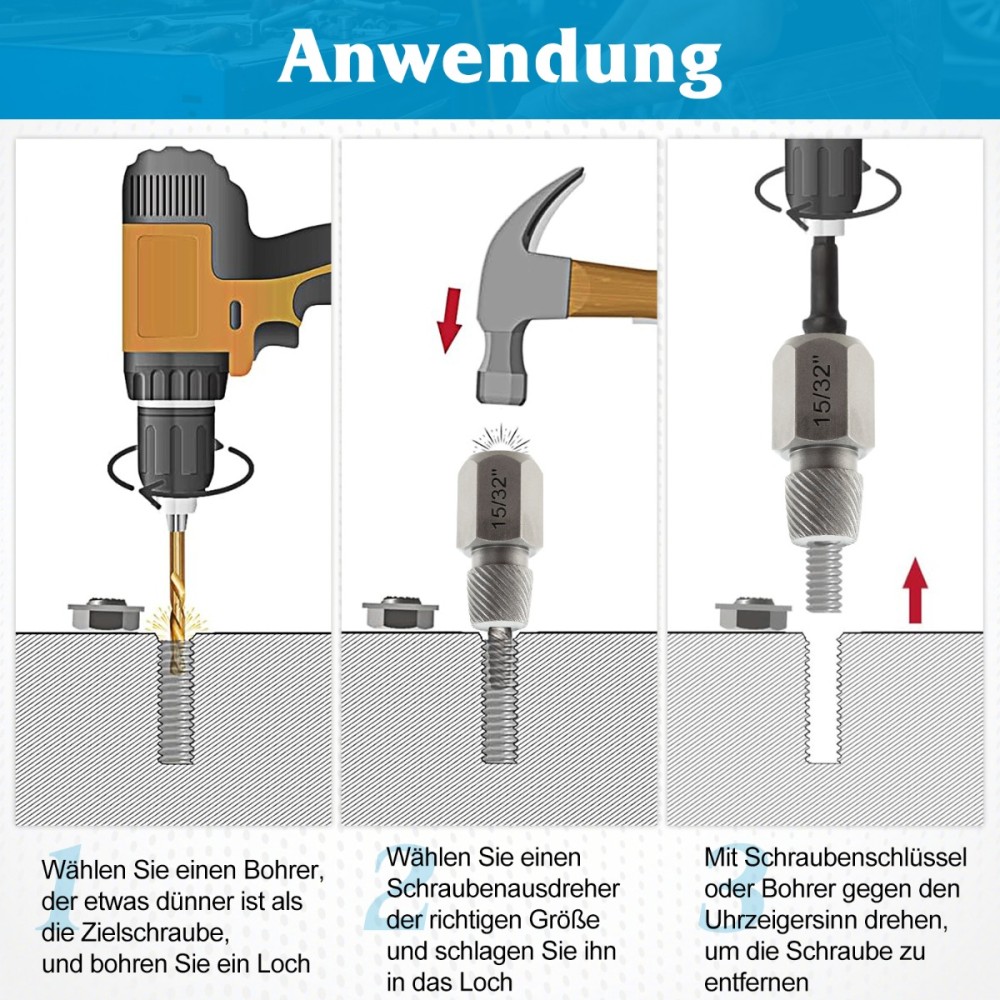 Costway Σετ Εξολκέων Βιδών 27 Τεμαχίων με Θήκη Επαγγελματικό Σετ Αριστερόστροφων Εξολκέων Μπλε AU10033BL