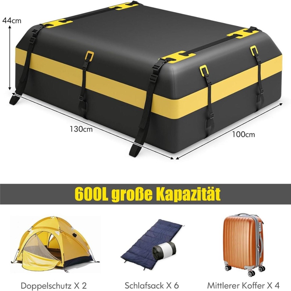 Costway Αδιάβροχη Τσάντα Οροφής Αυτοκινήτου με Χωρητικότητα 0,6m³ και Ενισχυμένους Ιμάντες BG52234YE