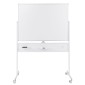 Costway Διπλής Όψης Κινητός Πίνακας 120x90 cm με Ρόδες & Βάση CB10728WH