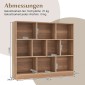 Costway Ράφι Βιβλιοθήκης 3 Επιπέδων με 10 Θέσεις 120 x 24 x 104 cm Φυσικό Χρώμα CB10747NA