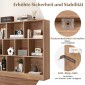 Costway Ράφι Βιβλιοθήκης 3 Επιπέδων με 10 Θέσεις 120 x 24 x 104 cm Φυσικό Χρώμα CB10747NA