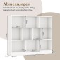 Costway Ράφι Βιβλιοθήκης 3 Επιπέδων με 10 Θέσεις 120 x 24 x 104 cm Λευκό CB10747WH