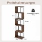 Costway Γεωμετρική βιβλιοθήκη 5 επιπέδων ελεύθερης τοποθέτησης με προστασία ανατροπής, ρουστίκ καφέ, 147 x 23 x 38 cm CB11189CF