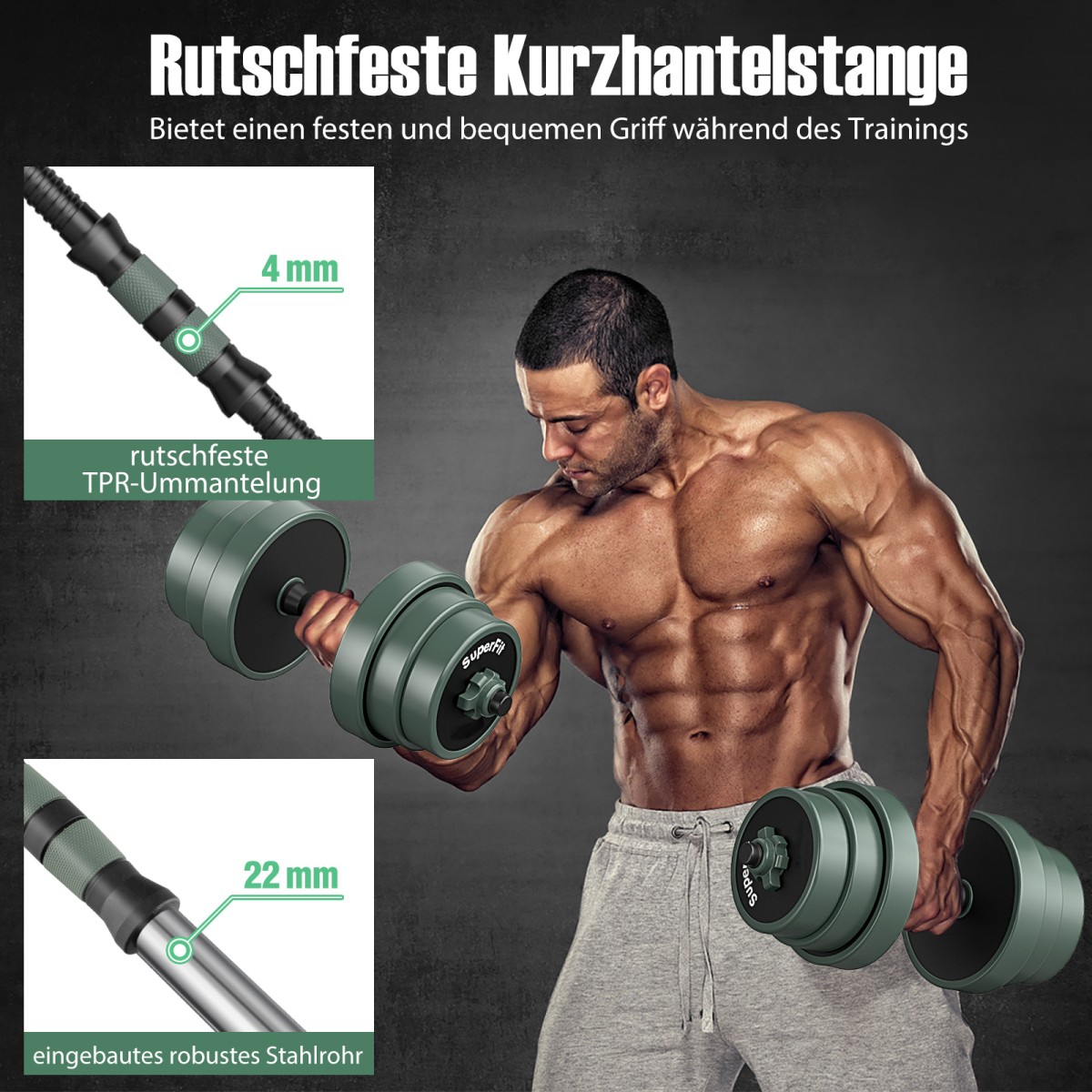 Costway Σετ Βαρών 4 σε 1 (20 kg) Ρυθμιζόμενα Βάρη με Μπάρα, Αλτήρες και Κettlebells FH10068DK-KG