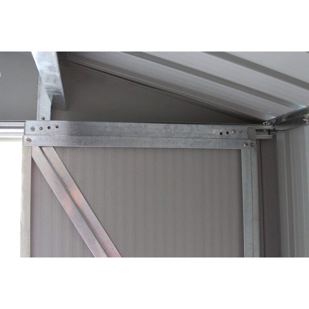 Costway Μεταλλικό Σπιτάκι Κήπου 213x127x185 cm με Ανθεκτική Κατασκευή και Δύο Συρόμενες Πόρτες GT2989GN+