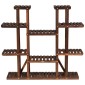 Costway Ξύλινη 9-επίπεδη βάση φυτών 125 x 25 x 114 cm Καφέ GT3517