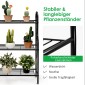 Costway  Μεταλλική βάση φυτών τριών επιπέδων 72 x 25 x 85 εκ. Μαύρο. GT3610