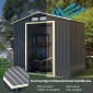 Costway Ανθεκτική Αποθήκη Εξωτερικού Χώρου 213 x 162 x 117 cm με Κλειδαριζόμενες Συρόμενες Πόρτες και Αερισμό GT3731GR+
