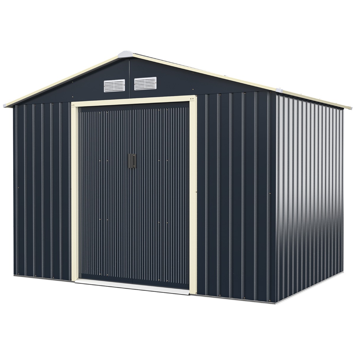 Costway Αποθήκη Εξωτερικού Χώρου 277 x 202 x 191 cm με Κλειδαριές και Αερισμό GT3732GR+