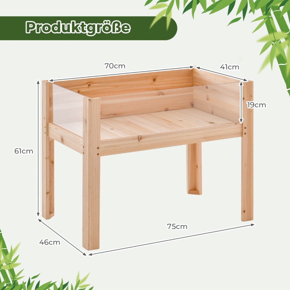 Costway Καινοτόμο Υπερυψωμένο Παρτέρι Κήπου με Ακρυλικές Πλάκες GT4062NA