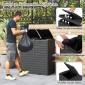 Costway Μεγάλος Μαύρος Κάδος Απορριμμάτων 235L με Διπλό Καπάκι και Αποσπώμενη Σχάρα GT4088BK