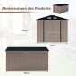 Costway Μεταλλικό Σπιτάκι Εργαλείων 350 x 223 x 197 cm με Κεκλιμένη Στέγη και Κλειδαριά GT4434GR+