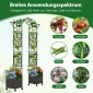 Costway 2 σε 1 Αψίδα Κήπου με Ζαρντινιέρα από Μέταλλο & PP Μαύρο Σκαλιστό Σχέδιο GT4461DK