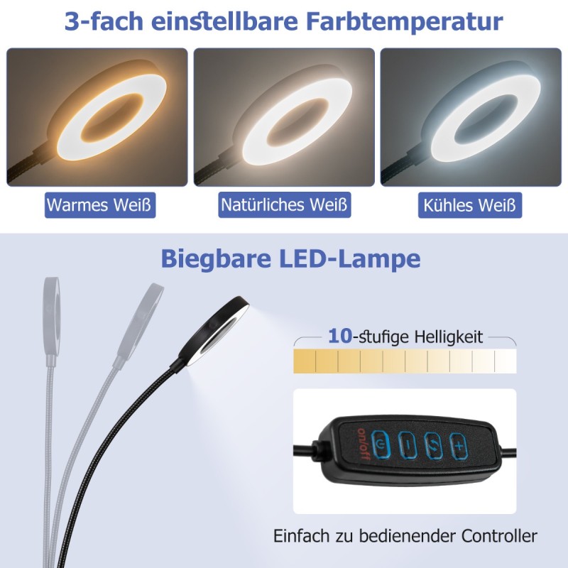Costway Πτυσσόμενο Τροχήλατο Τραπέζι Μανικιούρ με Ηλεκτρικό Συλλέκτη Σκόνης και Ρυθμιζόμενη LED Λάμπα HB88582DE-BK